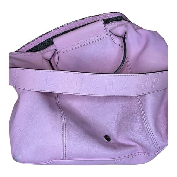 LONGCHAMP Medium Le Pliage Cuir Pink Leather Top Handle Tote - Picture 7 of 15